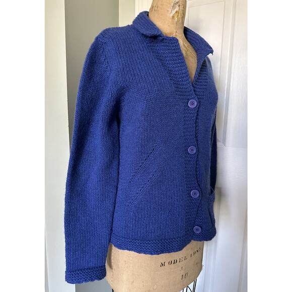 ALPHA MASSIMO REBECCHI Wool Cardigan Sweater Jacket 46 Us M Blue Italy Blazer - Picture 2 of 16